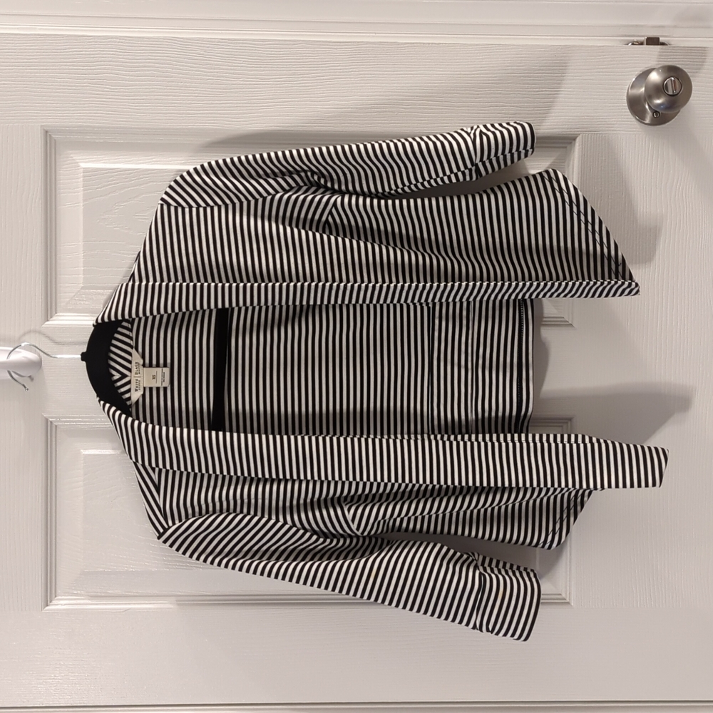 Black and white striped blazer